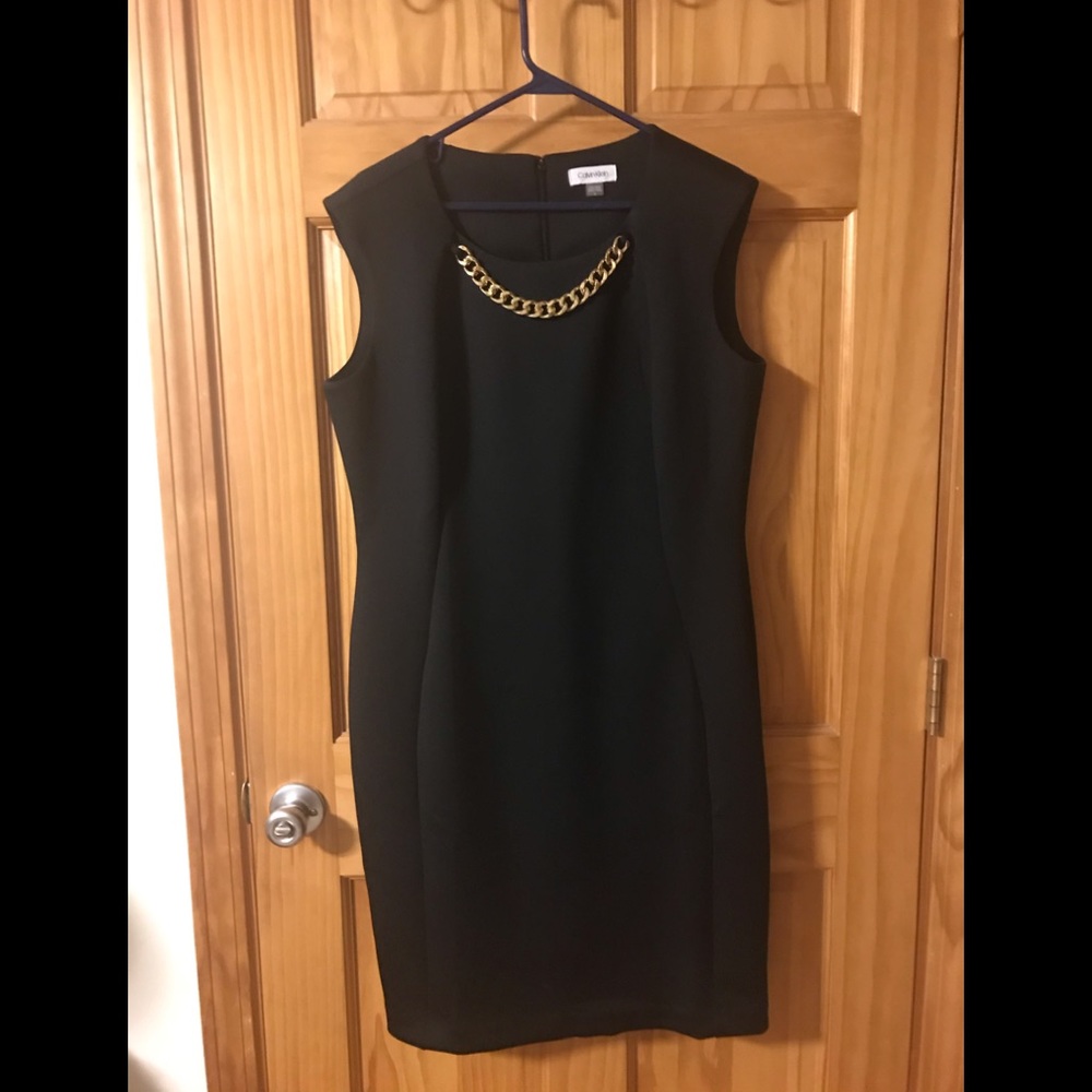 Black Dress with Gold Accents NWOT